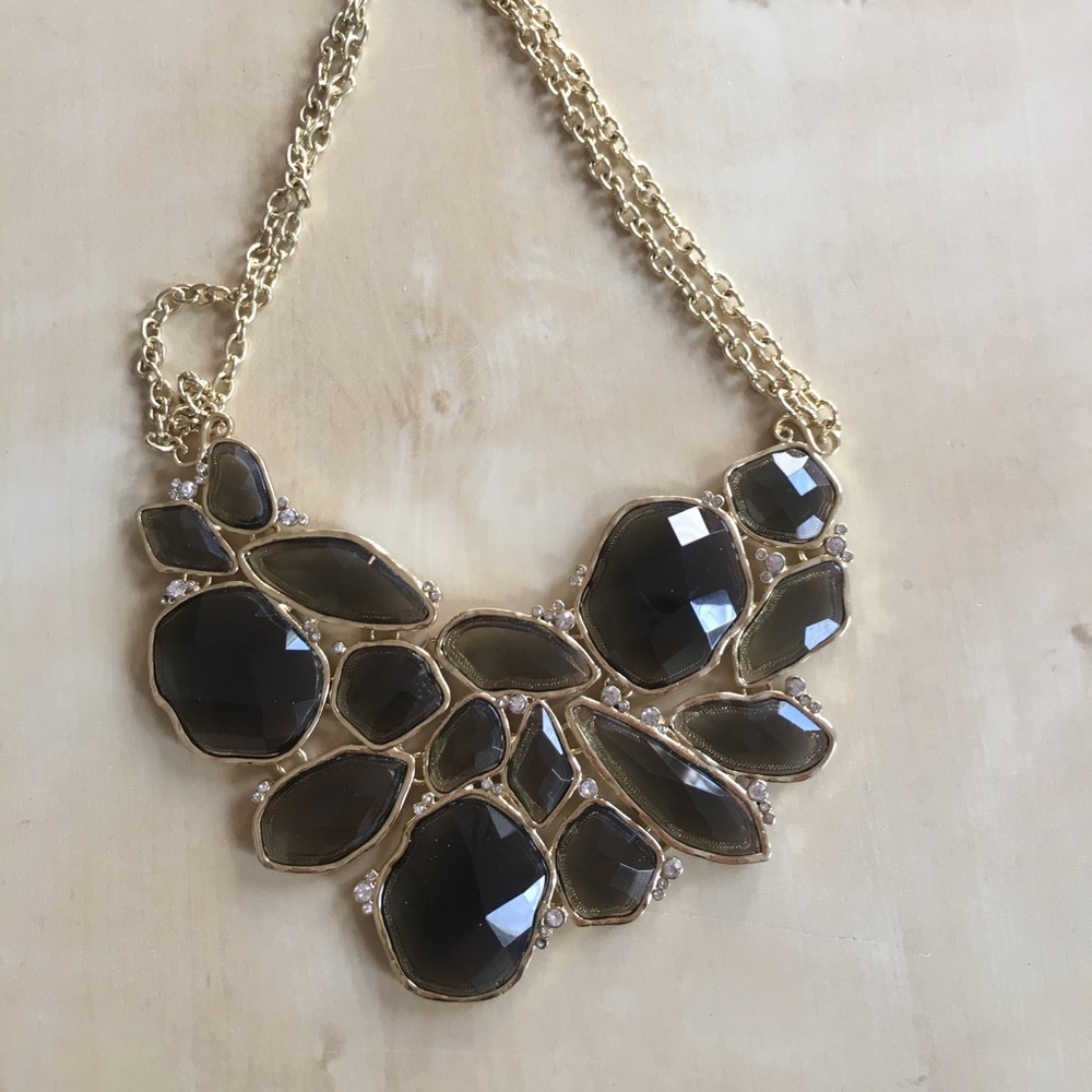 necklace - gold, black, and white